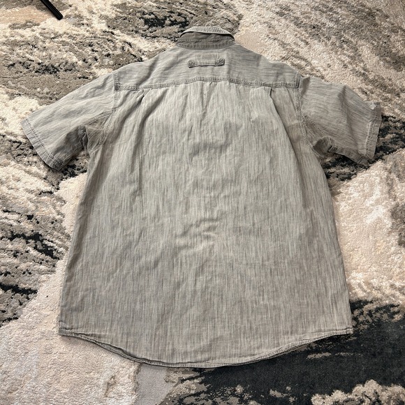 Duluth Shirt Mens Extra Large Tall Gray Heathered Cotton Round Hem Button Down - Picture 4 of 4